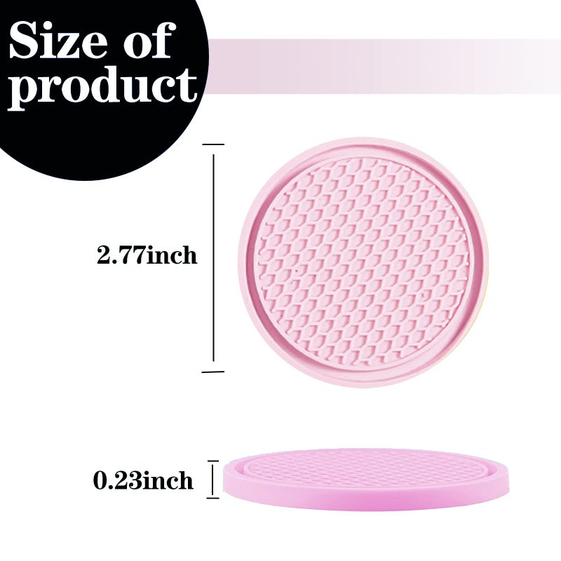 Sodcay 4 PCS Car Cup Holder Inserts  Anti Slip PVC Honeycomb Waterproof Fixed Tea Coasters  Universal for Vehicle Interior Cup Mats (Pink) - Image 2